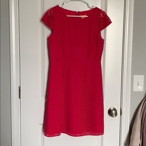 JCrew scalloped pink dress